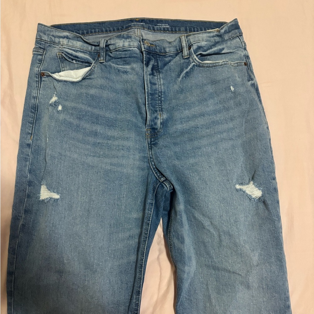 Classic Blue Distressed Women's Jeans